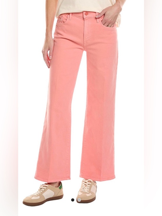 MOTHER Denim - MOTHER Peach Coral Pink Wide-Leg Ankle Jeans Mid Rise Maven Size 26